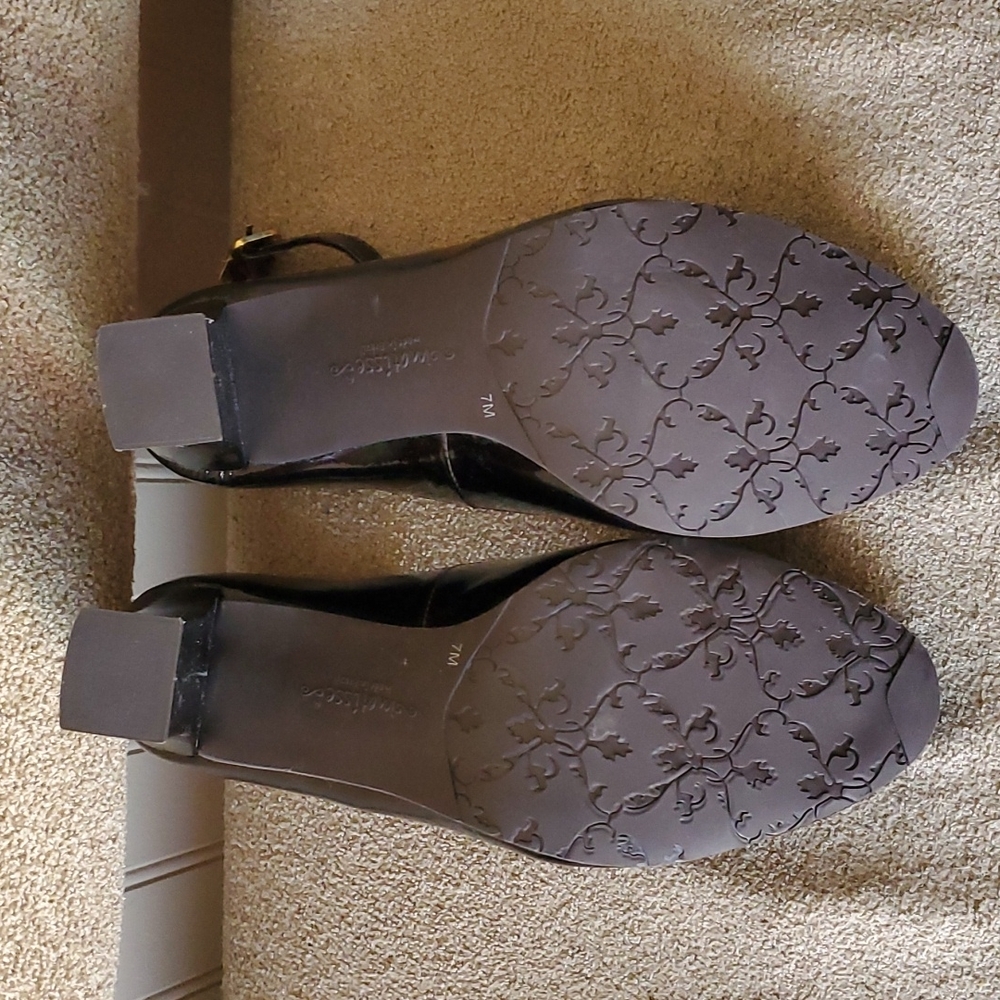 EUC Matisse heels leather upper size 7M brown black shiny glossy - Picture 7 of 11